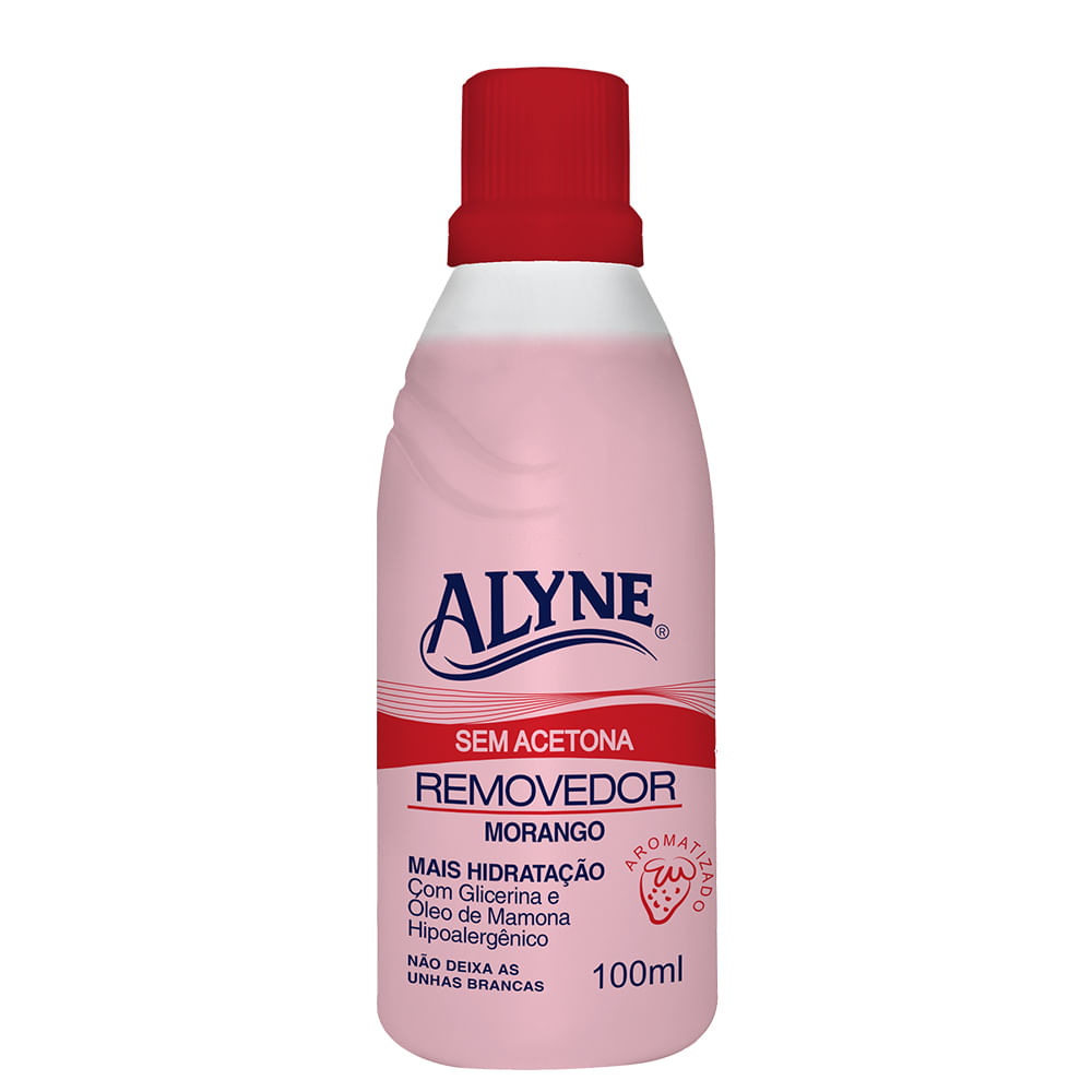Removedor De Esmalte Alyne Sem Acetona Morango 100ml