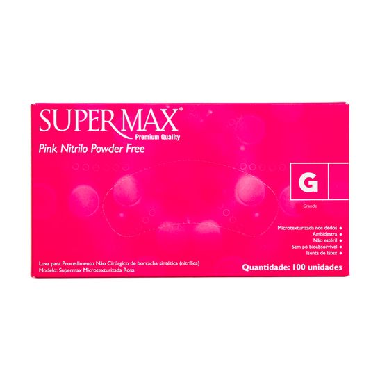 LUVA-SUPERMAX-NITRILO-PINK-C-100-TAM-G