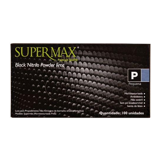 LUVA-SUPERMAX-NITRILO-BLACK-C-100-TAM-P