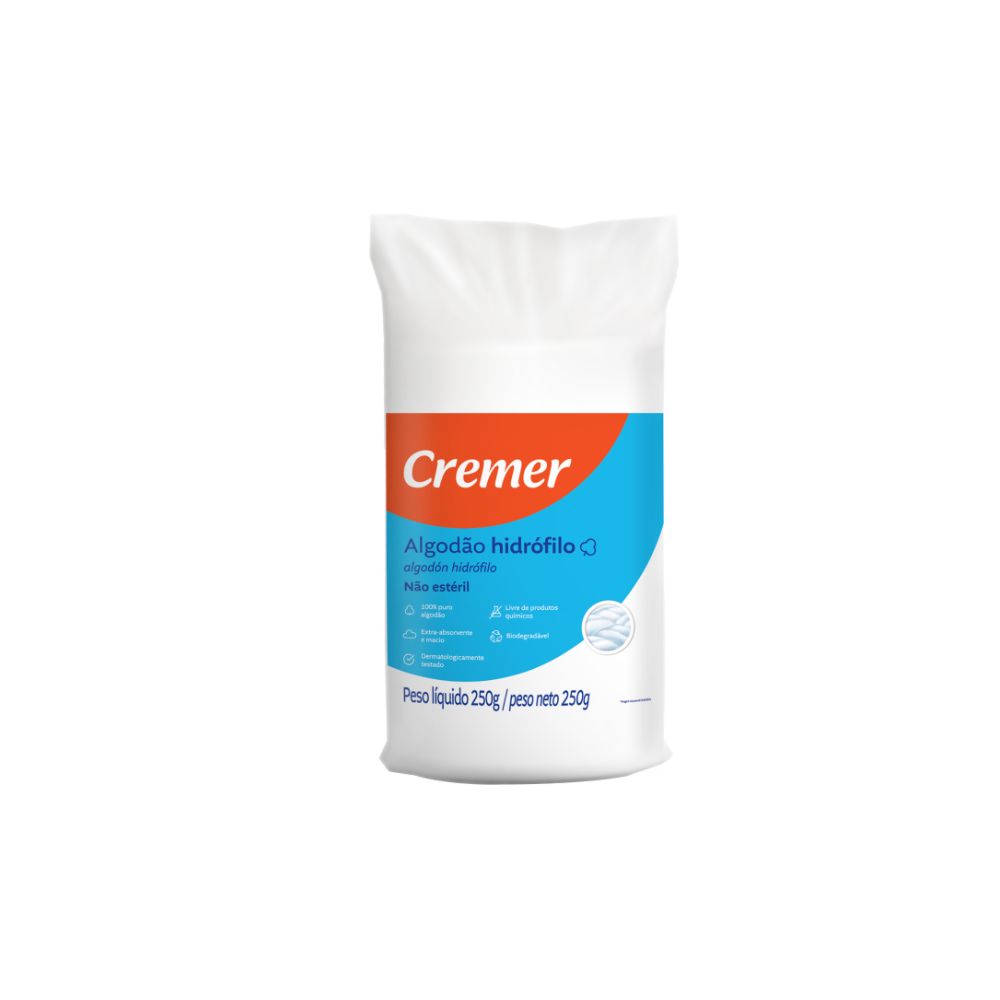 Algodão Hidrófilo Cremer Rolo 250g 1 Unidade