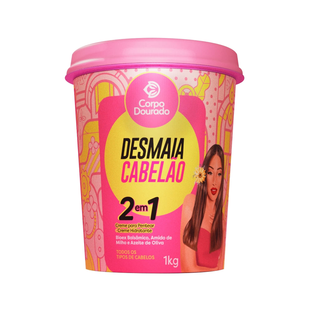 Máscara Corpo Dourado Desmaia Cabelão 1kg