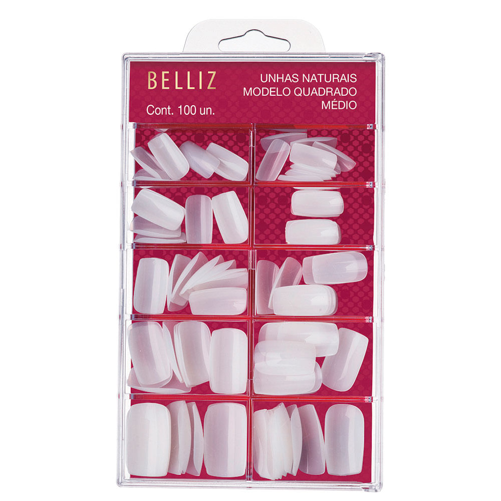 Unhas Postiças Belliz Quadrada Média 1267