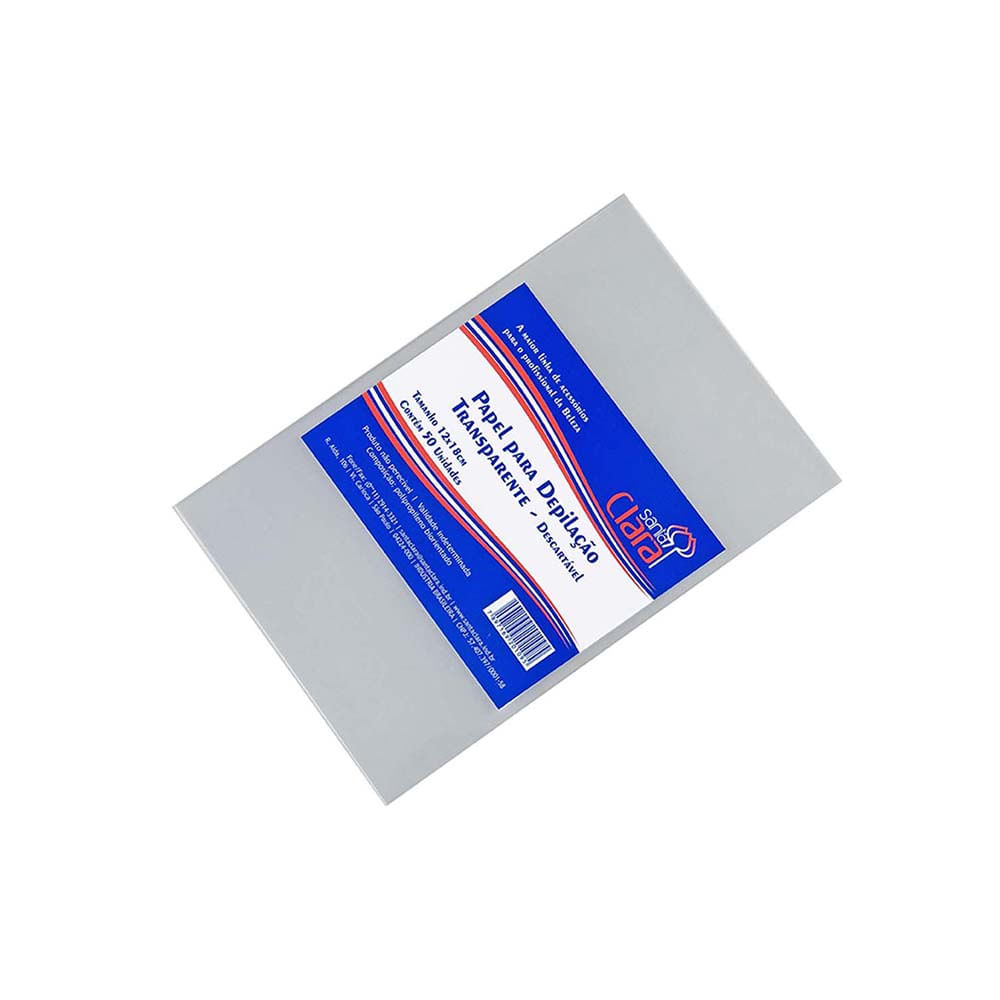 Papel Depilação Santa Clara Transparente Ref 109 50un