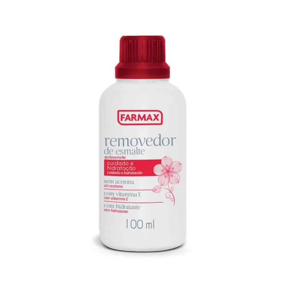 Removedor De Esmalte Farmax Óleo De Girassol Rosa 100ml