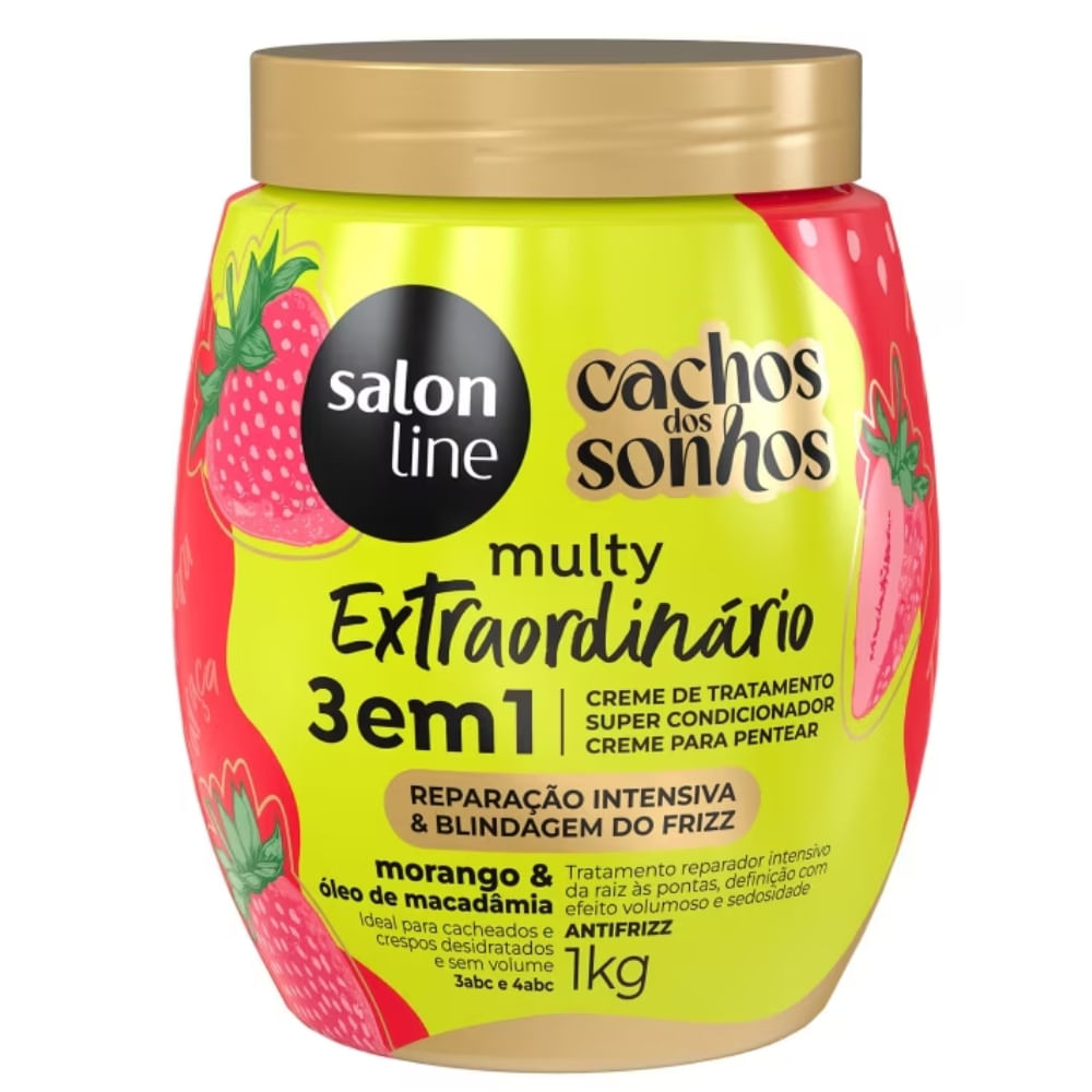 Creme Tratamento Salon Line Cacho Sonhos Morango 1kg