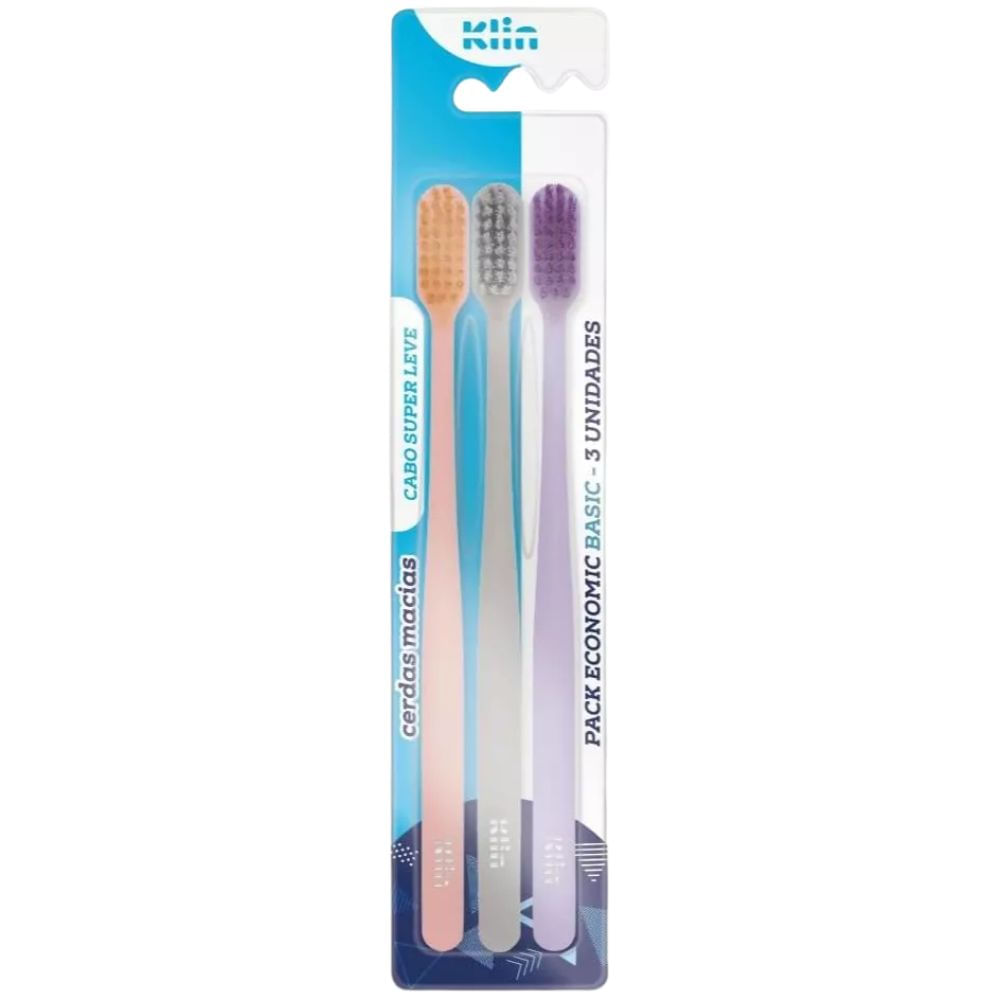 Escova Dental Macia Klin Economic Com 3un