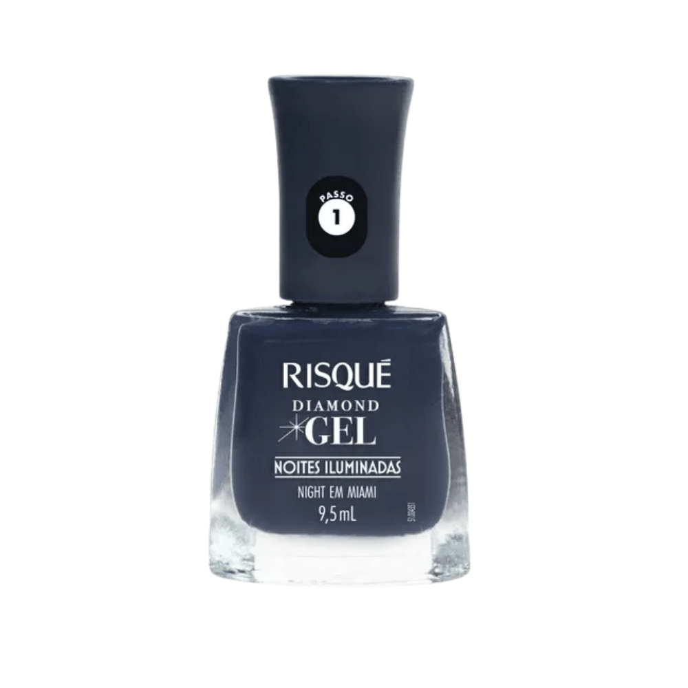 Esmalte Risqué Diamond Gel Azul Noite Estrelada