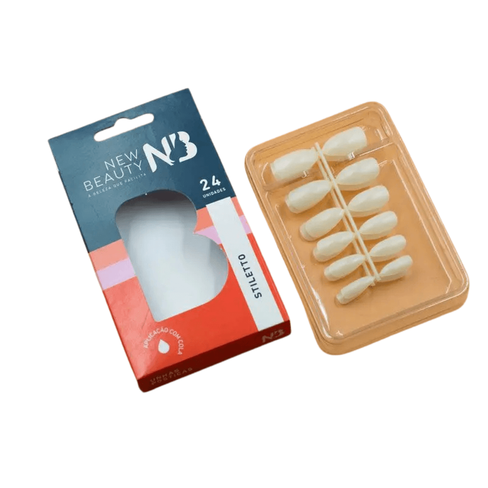 Unhas Postiças Naturais Stiletto C/24