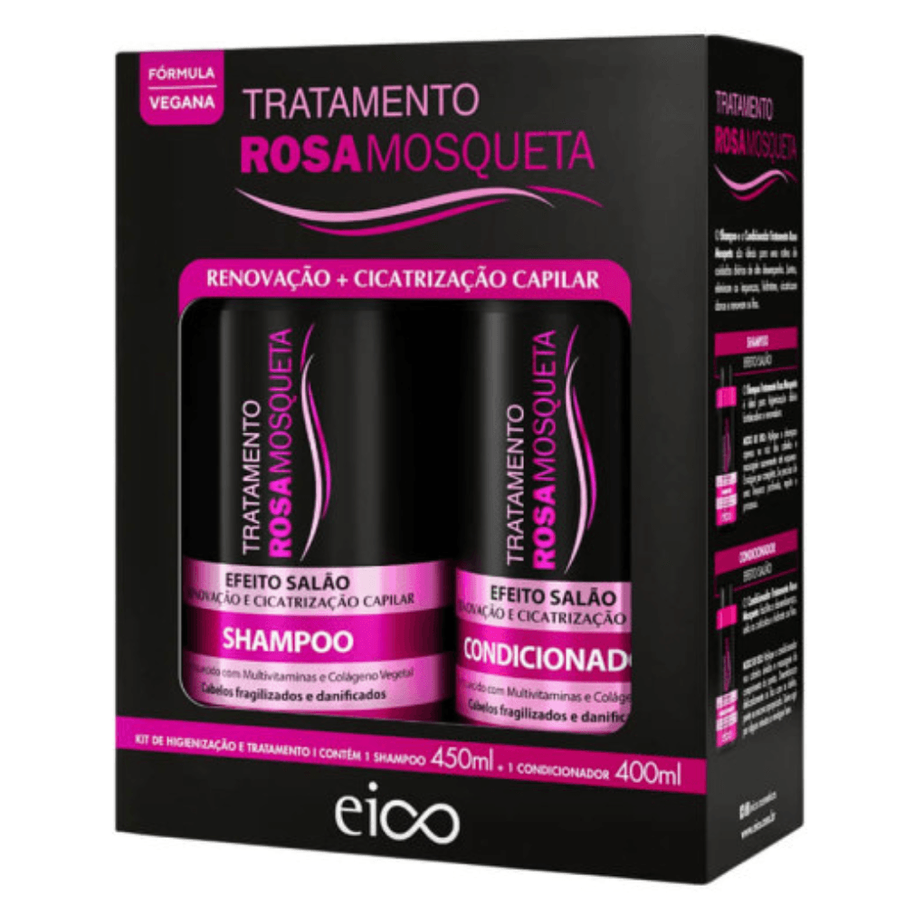 Kit Shampoo e Condicionador Eico Rosa Mosqueta