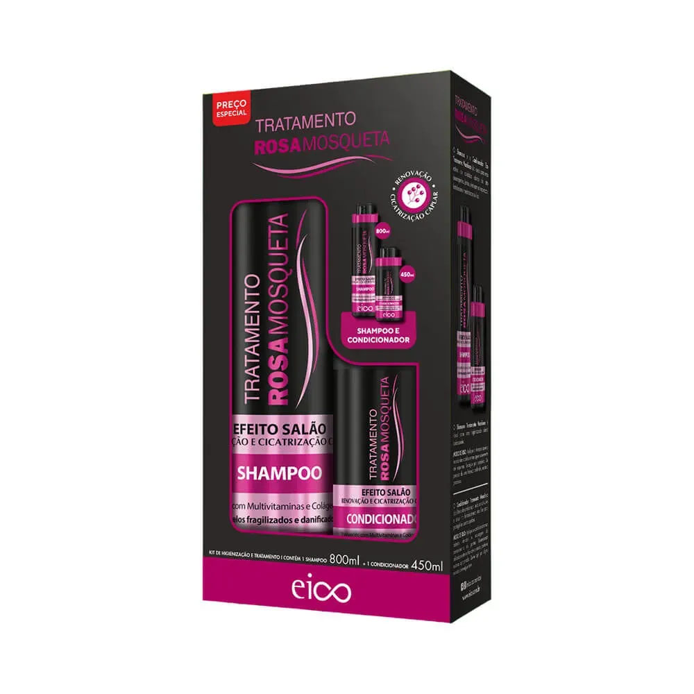 Kit Shampoo e Condicionador Eico Rosa Mosqueta - Regeneração