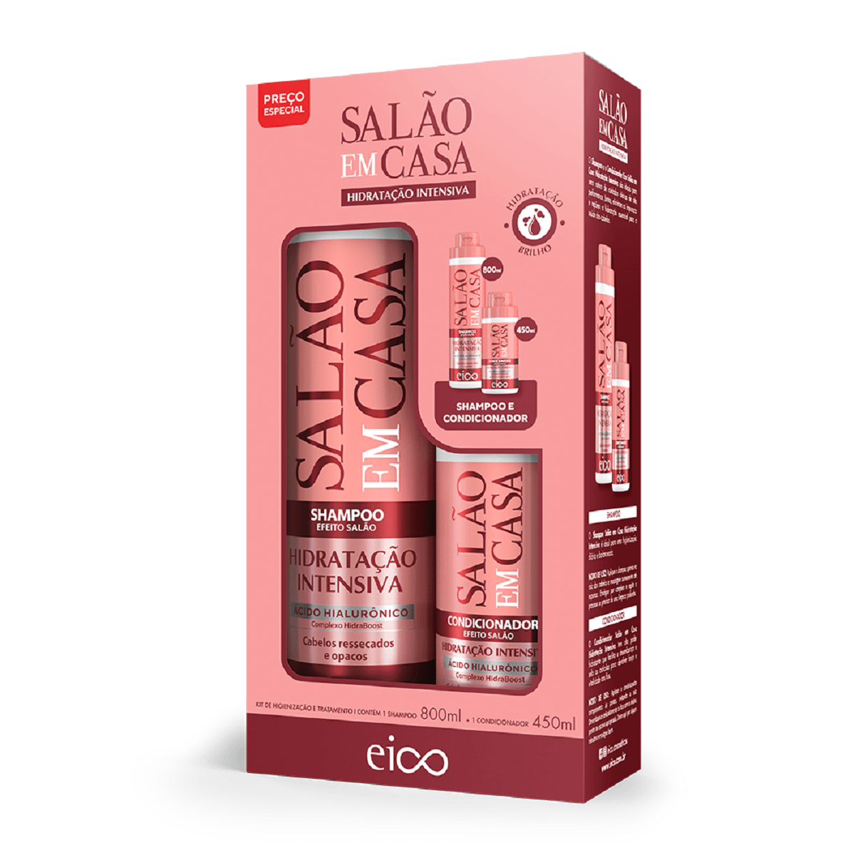 Kit Shampoo e Condicionador Eico Hidratação Intensiva