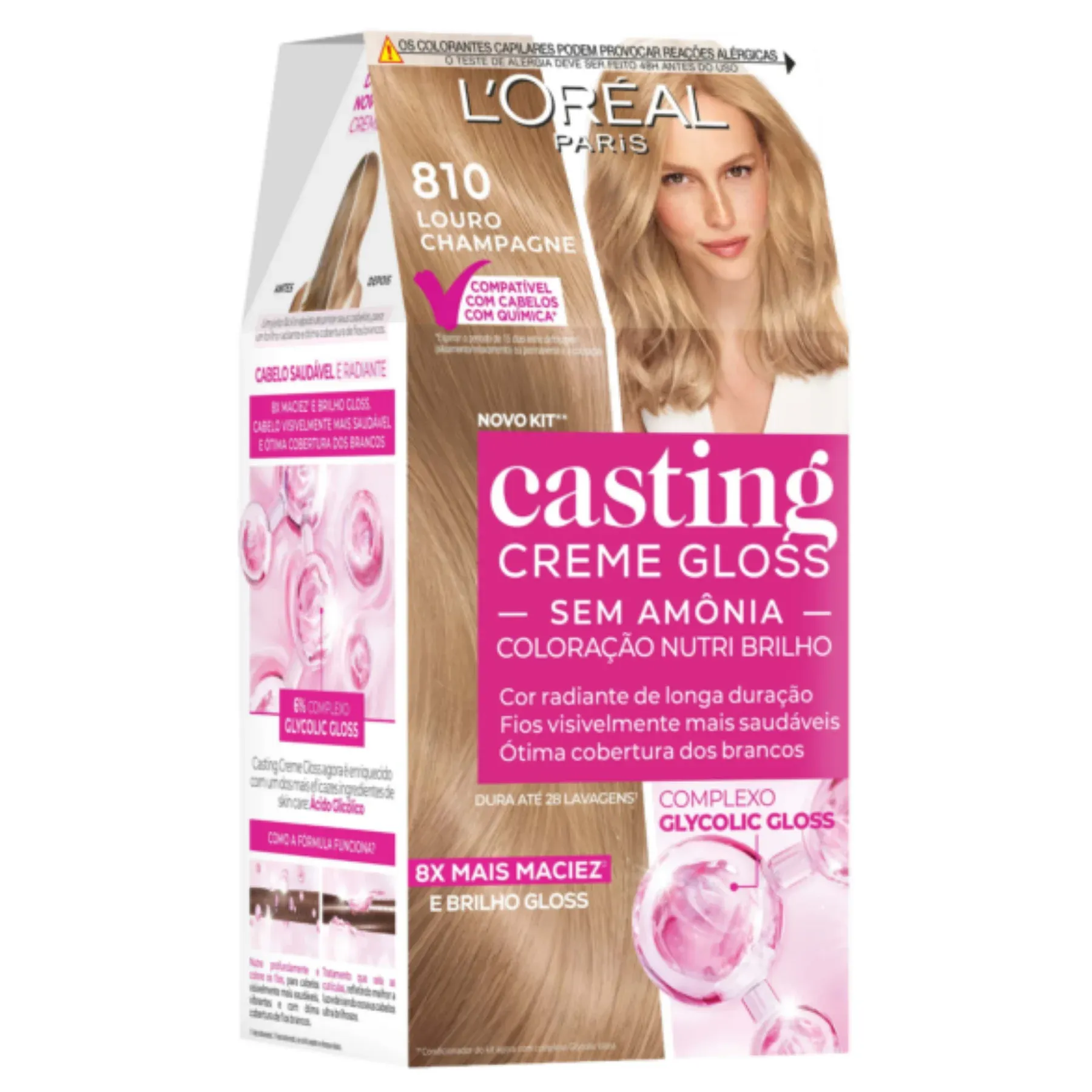 Coloração L'oréal Kit Casting Gloss 810 Louro Pérola