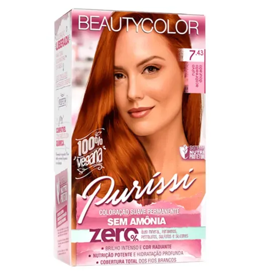 Tonalizante BeautyColor Puríssi 76.44 Ruivo Natural - Iap Cosméticos