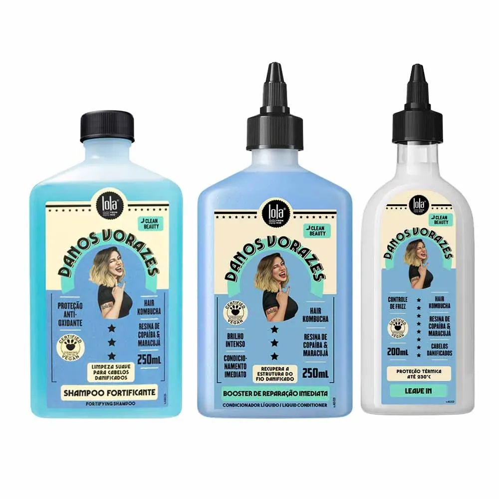 Kit Lola Danos Vorazes Shampoo + Booster + Leave-in